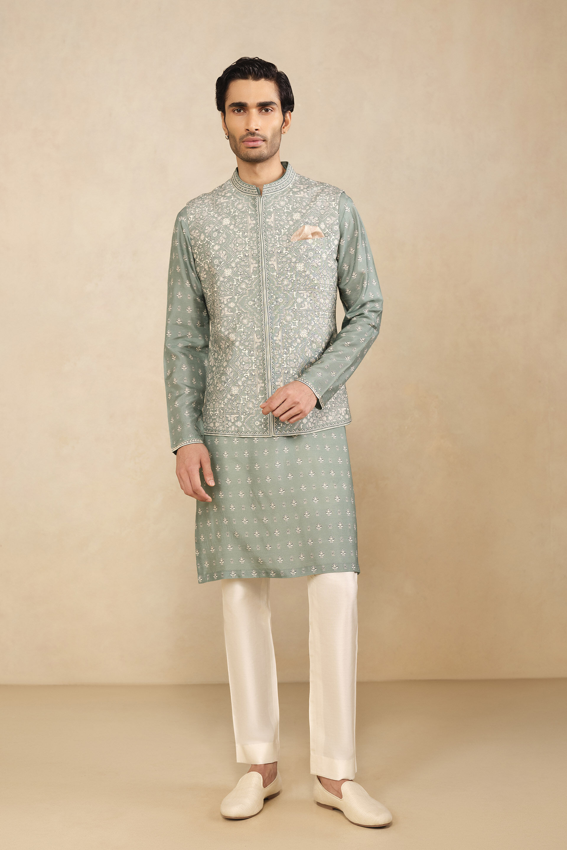 Taran Nehru Jacket - Mist Blue